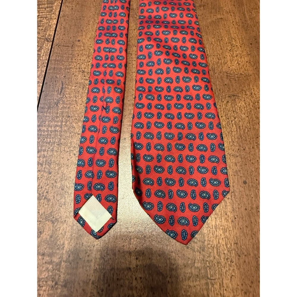 Vintage Brooks Brothers Makers All Silk Tie Red Blue Paisley Printed England